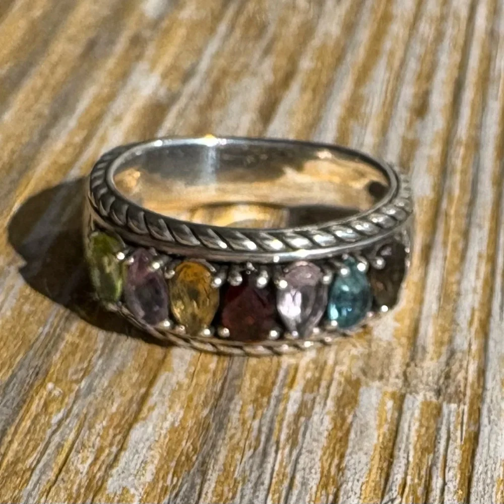 Effy Multicolor Semi-precious Gemstone Sterling Silver Ring - Size 7 - Picture 3 of 12